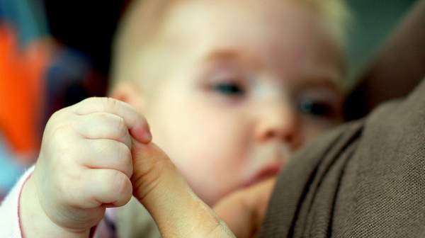 Picture of baby breastfeeding